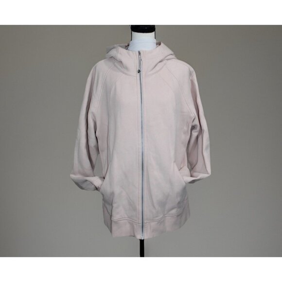 Lululemon Womens Sweatshirt 18 Pink Scuba Hoodie Full Zip Fleece Lined Pockets - Picture 1 of 6